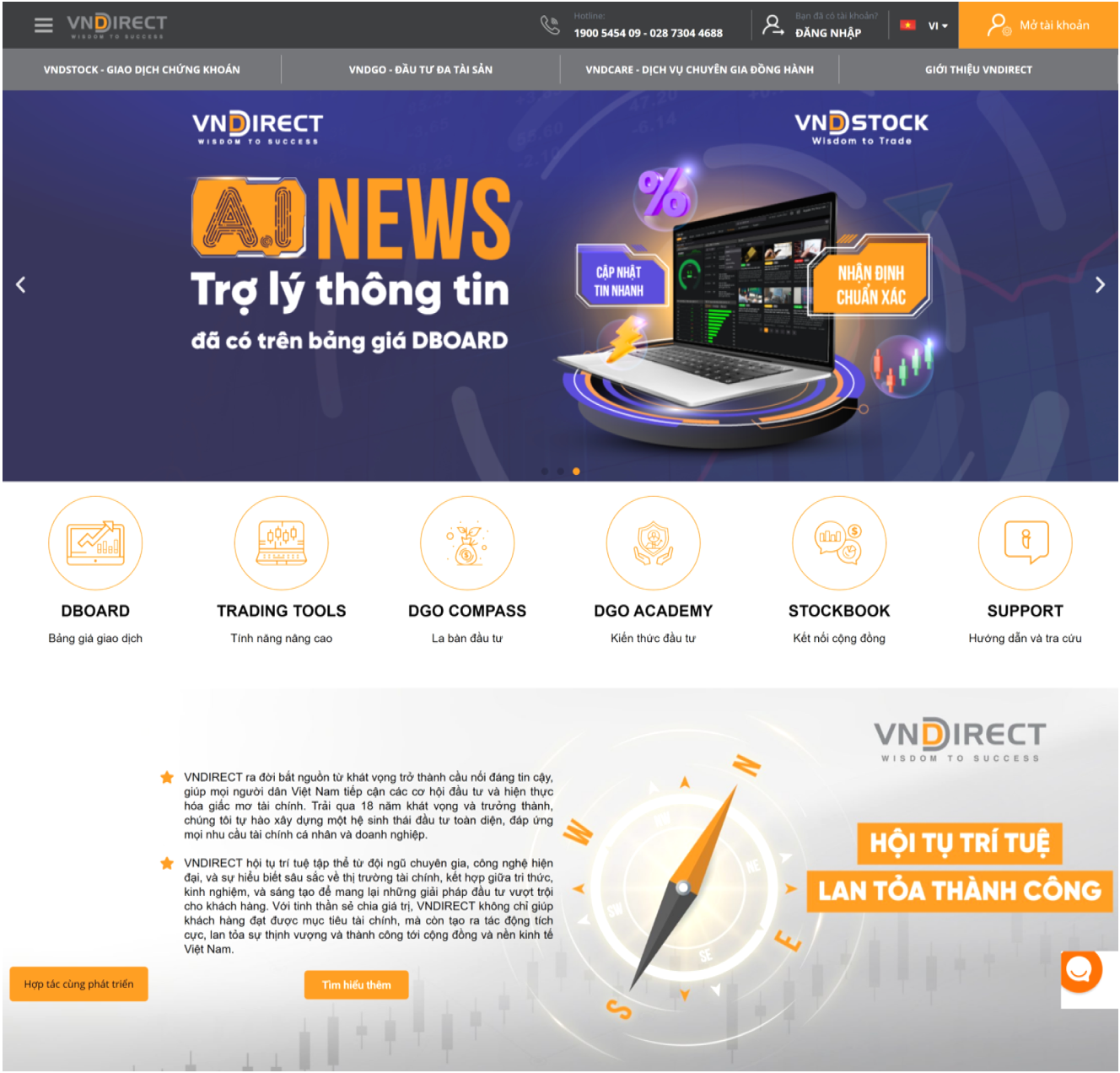 Wecan Group - Công ty thiết kế website VNDIRECT (MBS)